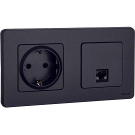 Розетка компьютерная Inspiria RJ45 кат.5E UTP антрацит IEK 673828