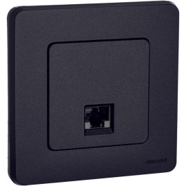 Розетка компьютерная Inspiria RJ45 кат.5E UTP антрацит IEK 673828