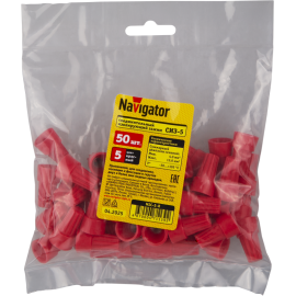 Соединитель проводов СИЗ-5 5.0-20.0 красн. NSC-5-R (уп.50шт) Navigator 71139