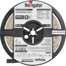 Лента светодиодная 71 763 NLS-3528CW60-4.8-IP65-12V R5 4.8Вт/м (уп.5м) Navigator 71763