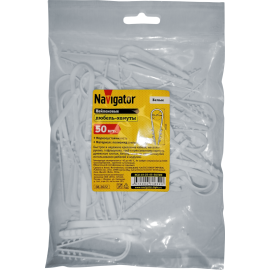 Дюбель-хомут для круглого кабеля 71 852 NCU-19-25-65-50/WH бел. (уп.50шт) Navigator 71852
