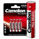 Элемент питания алкалиновый AAA/LR03 1.5В Plus Alkaline LR03-BP4 BL-4 (блист.4шт) Camelion 7369