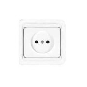 Розетка 1-м СП Валери 16А IP20 без заземл. бел. UNIVersal В0022