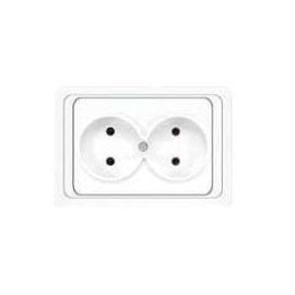 Розетка 2-м СП Валери 16А IP20 без заземл. бел. UNIVersal В0102