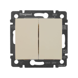 Выключатель 2-кл. СП Valena 10А IP31 250В механизм сл. кость IEK 774305