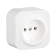 Розетка 1-м ОП Quteo 16А IP20 2P без заземл. без защ. шторок бел. IEK 782210