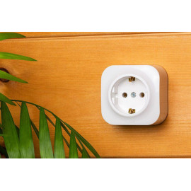 Розетка 1-м ОП Quteo 16А IP20 2P+E с заземл. без защ. шторок бел. IEK 782211