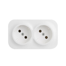 Розетка 2-м ОП Quteo 16А IP20 250В 2х2P без заземл. без защ. шторок бел. IEK 782231