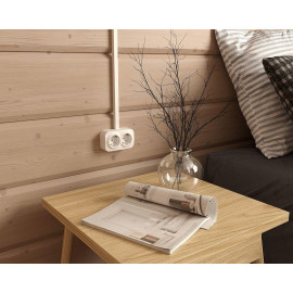 Розетка 2-м ОП Quteo 16А IP20 250В 2х2P+E с заземл. без защ. шторок бел. IEK 782233