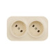 Розетка 2-м ОП Quteo 16А IP20 250В 2х2P без заземл. без защ. шторок сл. кость IEK 782261