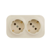 Розетка 2-м ОП Quteo 16А IP20 250В 2х2P+E с заземл. без защ. шторок сл. кость IEK 782263