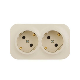 Розетка 2-м ОП Quteo 16А IP20 250В 2х2P+E с заземл. защ. шторки сл. кость IEK 782267