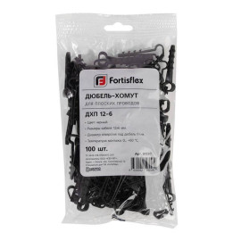 Дюбель-хомут ДХП 12-6 для плоского кабеля нейлон черн. (уп.100шт) Fortisflex 81830
