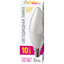 Лампа светодиодная 82 914 OLL-C37-10-230-2.7K-E14-PROMO 10Вт свеча 2700К E14 220-240В ОНЛАЙТ 82914
