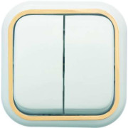 Выключатель 2-кл. ОП Валентина 10А IP20 А56-025 бел./зол. Кунцево 7635