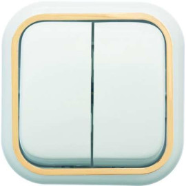 Выключатель 2-кл. ОП Валентина 10А IP20 А56-025 бел./зол. Кунцево 7635