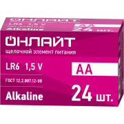 Элемент питания алкалиновый 90 635 OBT-ALK-LR6-BOX24 (бокс 24шт) ОНЛАЙТ 90635