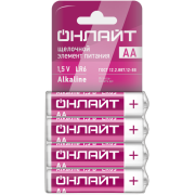 Элемент питания алкалиновый 90 638 OBT-02 LR6-SHBP4 (уп.4шт) ОНЛАЙТ 90638