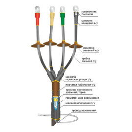 Муфта кабельная концевая наружн. уст. 1кВ 1КНТпН-4х(150-240) с болтов. наконечн. Нева-Транс Комплект 22020098