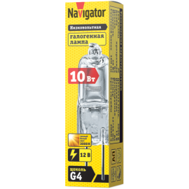 Лампа галогенная 94 209 JC 10Вт clear G4 12В 2000h Navigator 94209