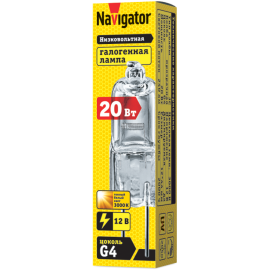 Лампа галогенная 94 210 JC 20Вт clear G4 12В 2000h Navigator 94210