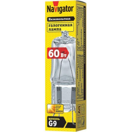 Лампа галогенная 94 216 JCD9 60Вт капсульная G9 3000К 230В clear 2000h Navigator 94216