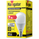 Лампа светодиодная 94 468 NLL-G45-7-230-4K-E14 7Вт шар 4000К нейтр. бел. E14 560лм 176-264В Navigator 94468