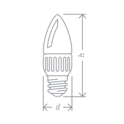 Лампа светодиодная 94 480 NLL-P-C37-5-230-2.7K-E14-FR 5Вт свеча 2700К тепл. бел. E14 330лм 176-264В Navigator 94480