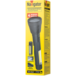 Фонарь светодиодный ручной 95 738 NPT-CP30-ACCU пласт. 1LED 4Вт+1COB 2Вт Li-Ion 3.7В 4реж IPX2 NAVIGATOR 95738