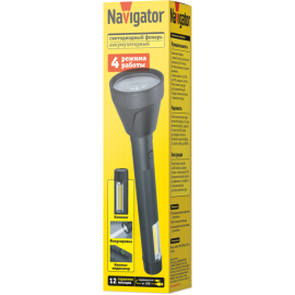 Фонарь светодиодный ручной 95 740 NPT-CP31-ACCU пласт. 1LED 10Вт+1COB 2Вт Li-Ion 2А.ч 4реж NAVIGATOR 95740