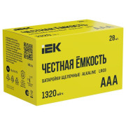 Элемент питания алкалиновый AAA/LR03 Alkaline бокс (уп.28шт) IEK ABT-LR03-OP-B28