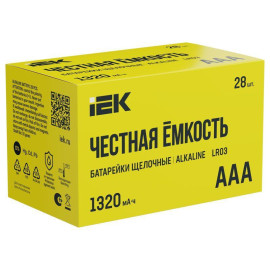 Элемент питания алкалиновый AAA/LR03 Alkaline бокс (уп.28шт) IEK ABT-LR03-OP-B28
