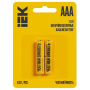 Элемент питания алкалиновый AAA/LR03 Alkaline (блист.2шт) IEK ABT-LR03-OP-L02