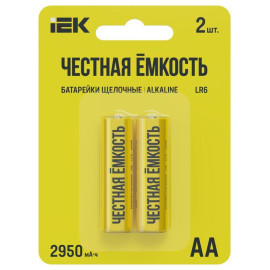 Элемент питания алкалиновый AA/LR6 Alkaline (блист.2шт) IEK ABT-LR06-OP-L02