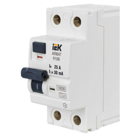 Выключатель дифференциального тока (УЗО) 2п 25А 30мА тип A ВДТ R10N ARMAT IEK AR-R10N-2-025A030