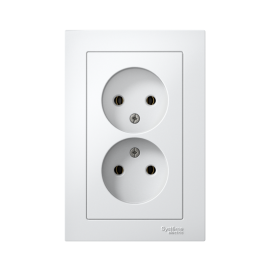 Розетка 2-м СП AtlasDesign 16А IP20 без заземл. в сборе бел. SE ATN000120