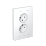 Розетка 2-м СП AtlasDesign 16А IP20 без заземл. в сборе бел. SE ATN000120