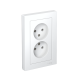 Розетка 2-м СП AtlasDesign 16А IP20 без заземл. в сборе бел. SE ATN000120