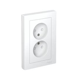 Розетка 2-м СП AtlasDesign 16А IP20 без заземл. защ. шторки в сборе бел. SE ATN000122
