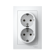 Розетка 2-м СП AtlasDesign 16А IP20 с заземл. в сборе бел. SE ATN000124
