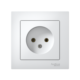 Розетка 1-м СП AtlasDesign 16А IP20 без заземл. в сборе бел. SE ATN000140