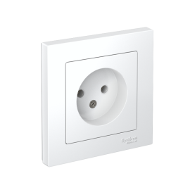 Розетка 1-м СП AtlasDesign 16А IP20 без заземл. в сборе бел. SE ATN000140