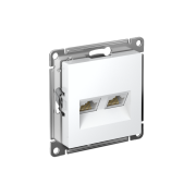 Розетка компьютерная 2-м AtlasDesign RJ45 кат.5E механизм бел. SE ATN000185