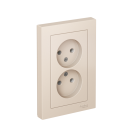 Розетка 2-м СП AtlasDesign 16А IP20 без заземл. в сборе беж. SE ATN000220