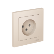 Розетка 1-м СП AtlasDesign 16А IP20 без заземл. в сборе беж. SE ATN000240