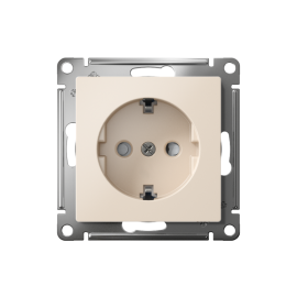 Розетка AtlasDesign 16А с заземл. защ. шторки быстрозажим. клем. механизм беж. SE ATN000245S