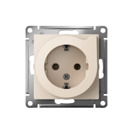 Розетка 1-м СП AtlasDesign 16А IP20 с заземл. защ. шторки с выталк. вилки механизм беж. SE ATN000247