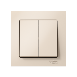 Выключатель 2-кл. СП AtlasDesign 10А IP20 (сх. 5) 10AX в сборе беж. SE ATN000252