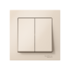 Выключатель 2-кл. СП AtlasDesign 10А IP20 (сх. 5) 10AX в сборе беж. SE ATN000252