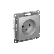 Розетка 1-м СП AtlasDesign 16А IP20 без заземл. без защ. шторок механизм алюм. SE ATN000341